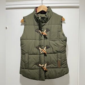 Legendary WhiteTails Vest Size Small Green Puffer Down Zip Up Casual Flannel